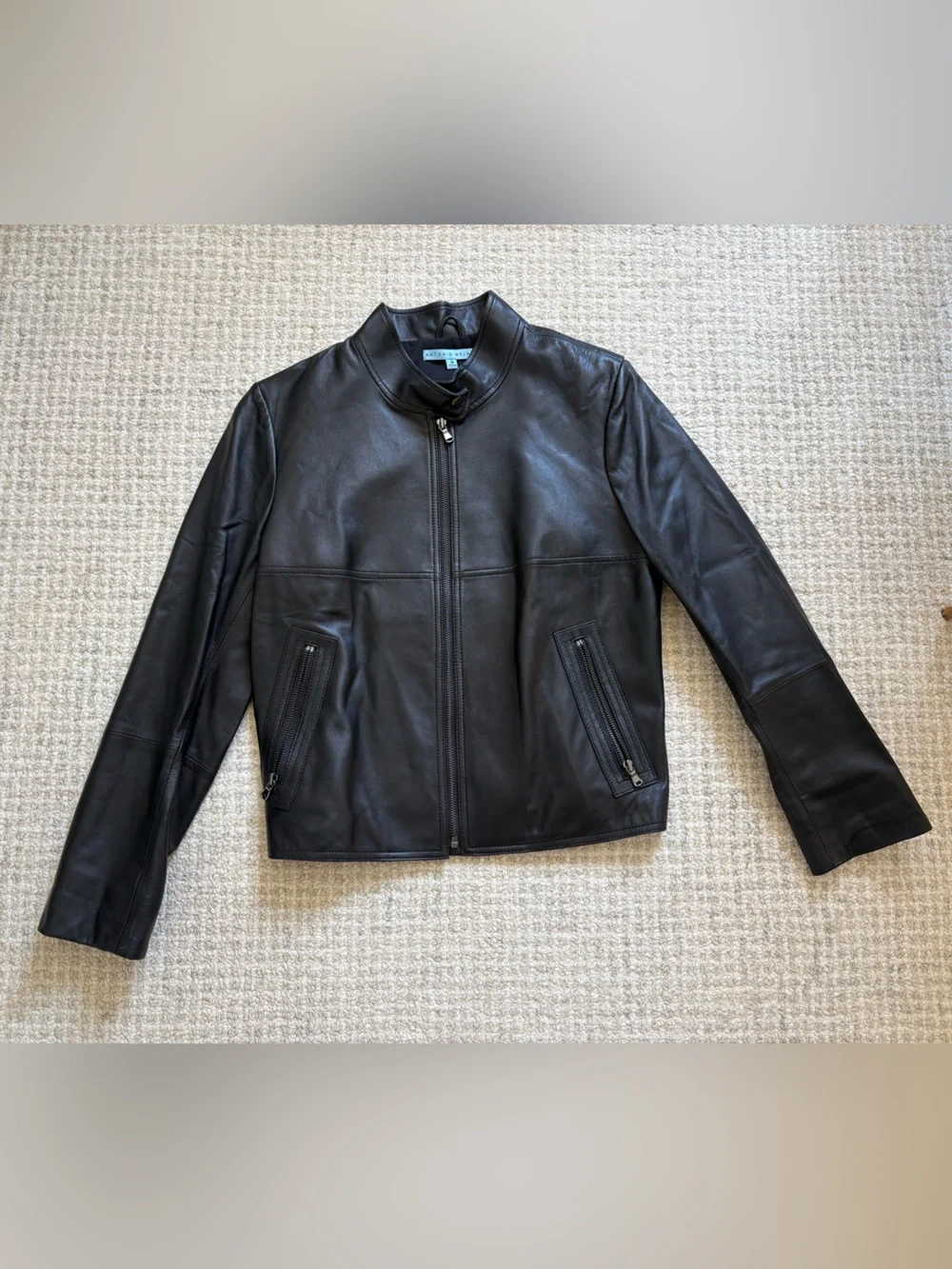 ANTONIO MELANI Black Leather Zip jacket